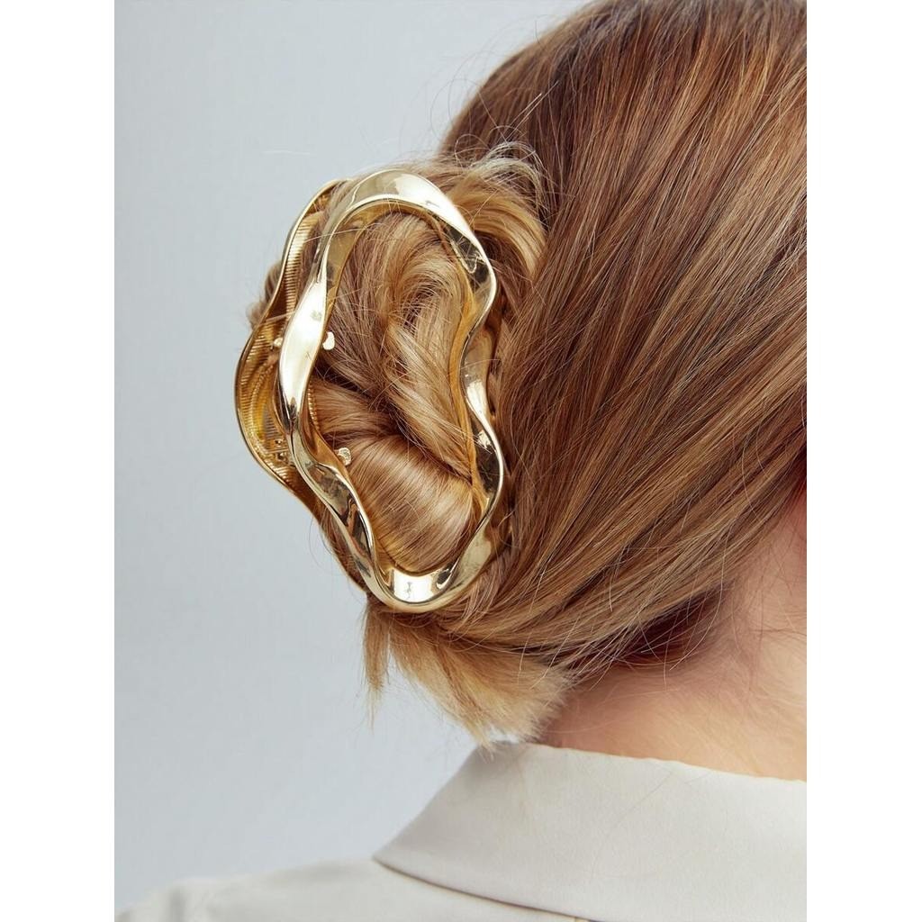 PREMIUM GRAMPO DE CABELO BANHADO A OURO ELEGANTE, PRESILHAS DE CABELO Piranha Metal Nuvem Top Tendencias