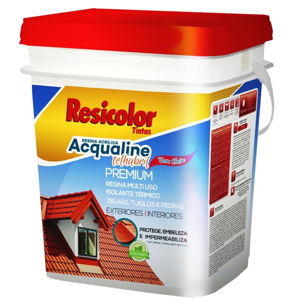 RESINA TINTA PARA TELHA TELHABRIL ACQUALINE BASE AGUA 18L RESICOLOR