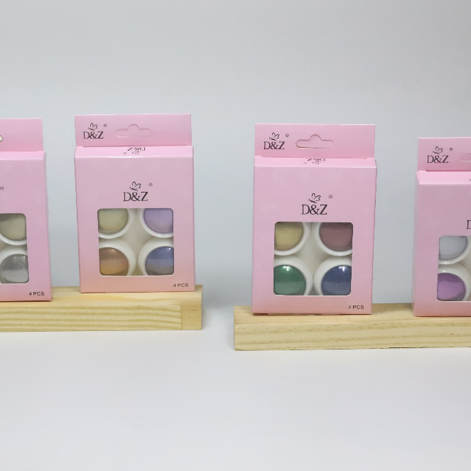 Kit com 4 Glitters Finos Coloridos para Unhas - D&Z