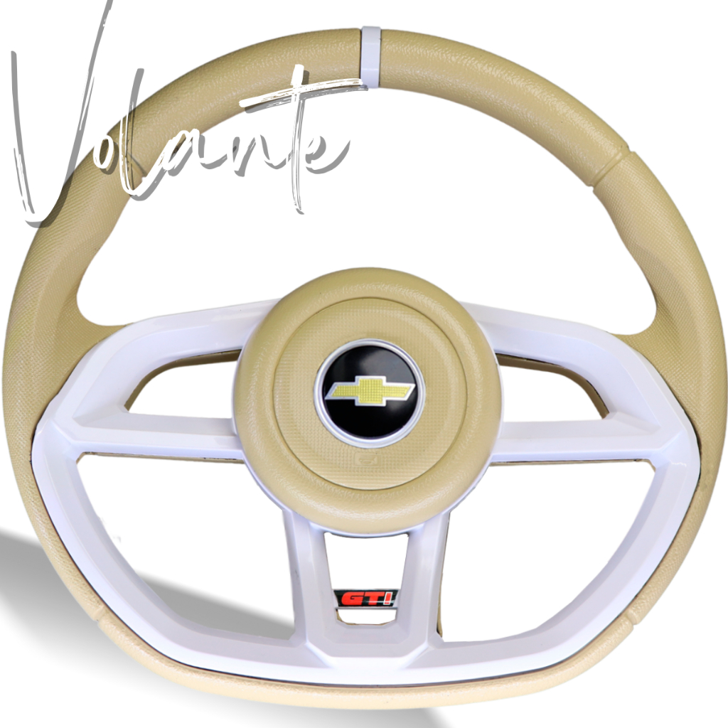 Volante Esportivo Gti Branco Para Chevrolet Corsa Wind