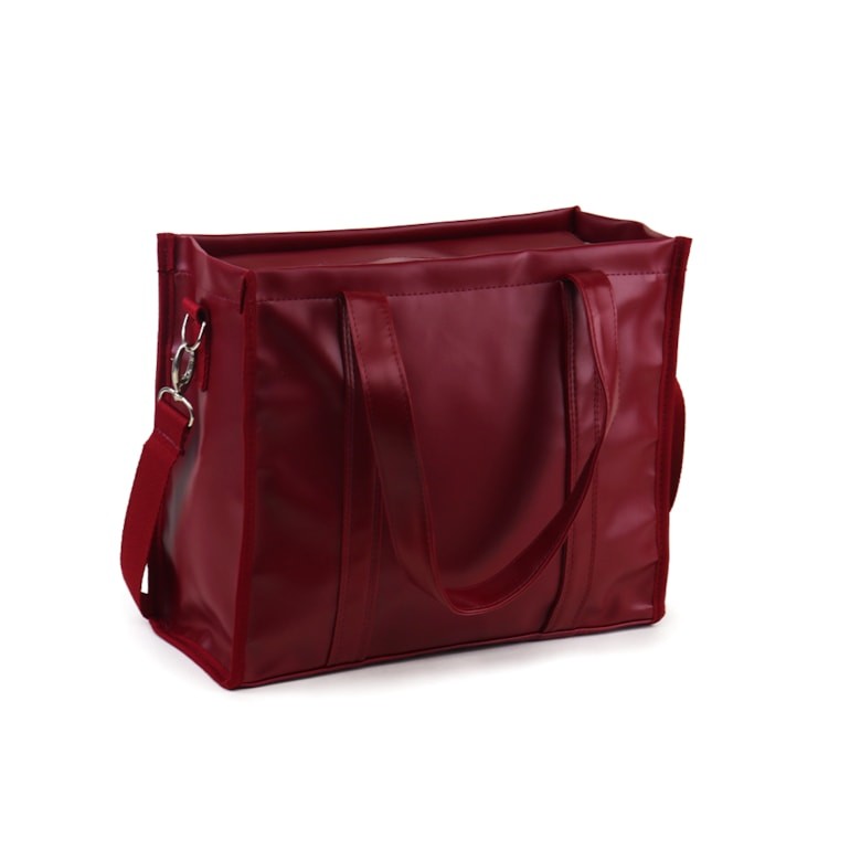 Bolsa Tote Midi com Alça Vermelho Cereja