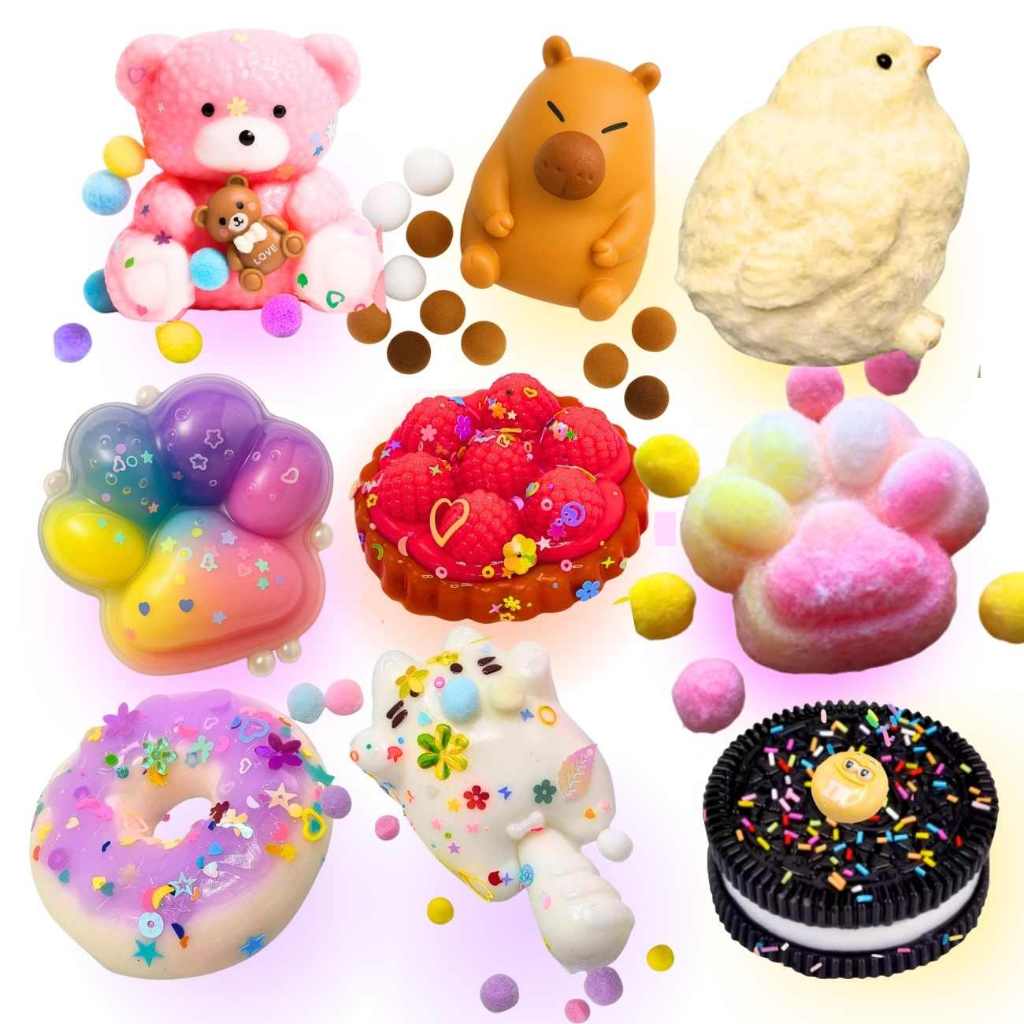 Brinquedos Sensoriais De Aperto De Pata De Gato Mochi Capivara Squishy Toys Anti Stress Taba Squishy Torta Donuts Waffle