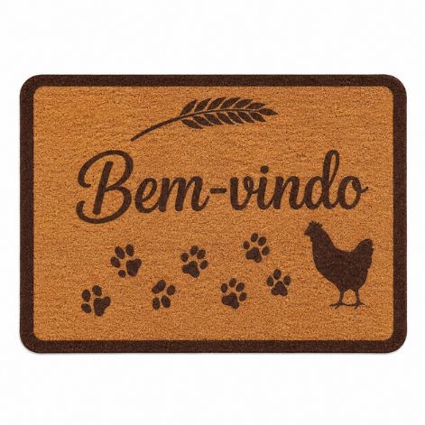 Tapete Bem Vindo Porta de Entrada 40x60cm Estampado