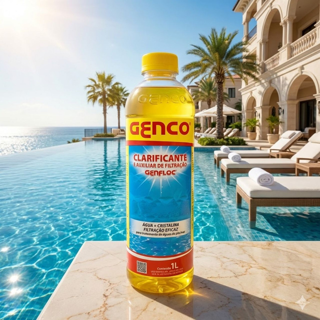 Genfloc Genco Clarificante Piscina Auxiliar Filtracao Elimina Turbidez Agua Cristalina