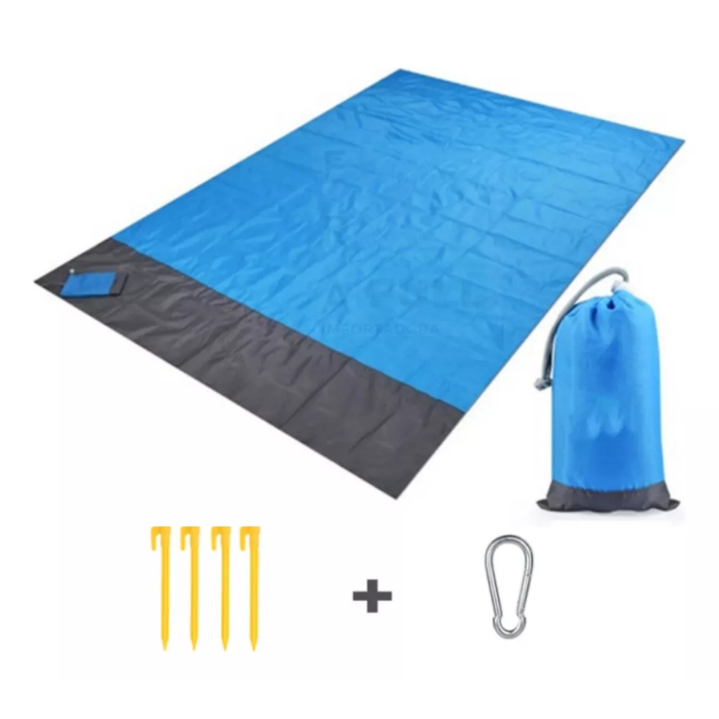 Tapete de Praia Impermeável 210 x 200 cm Prova de Dágua - Piquenique , Acampamento, Praia e Barraca