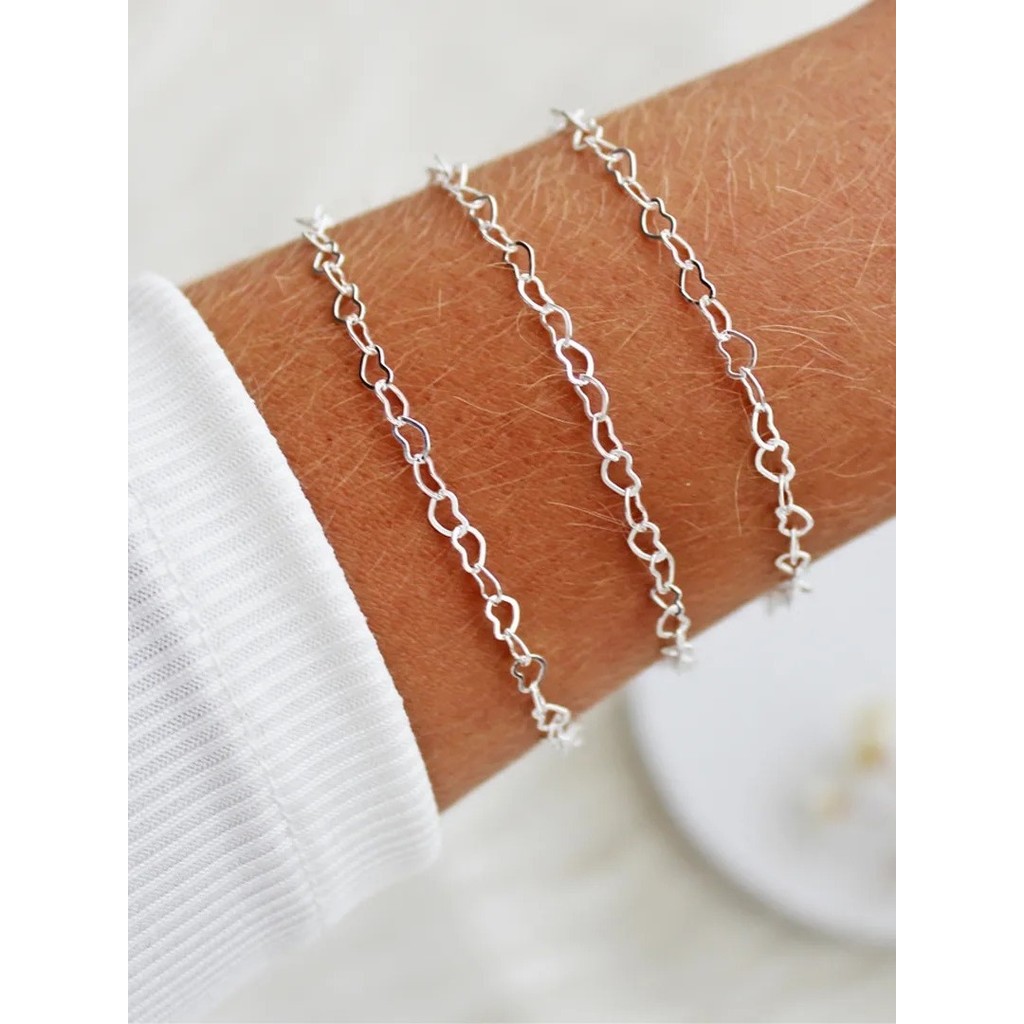 Pulseira elo coração prata 925 + BRlNDE