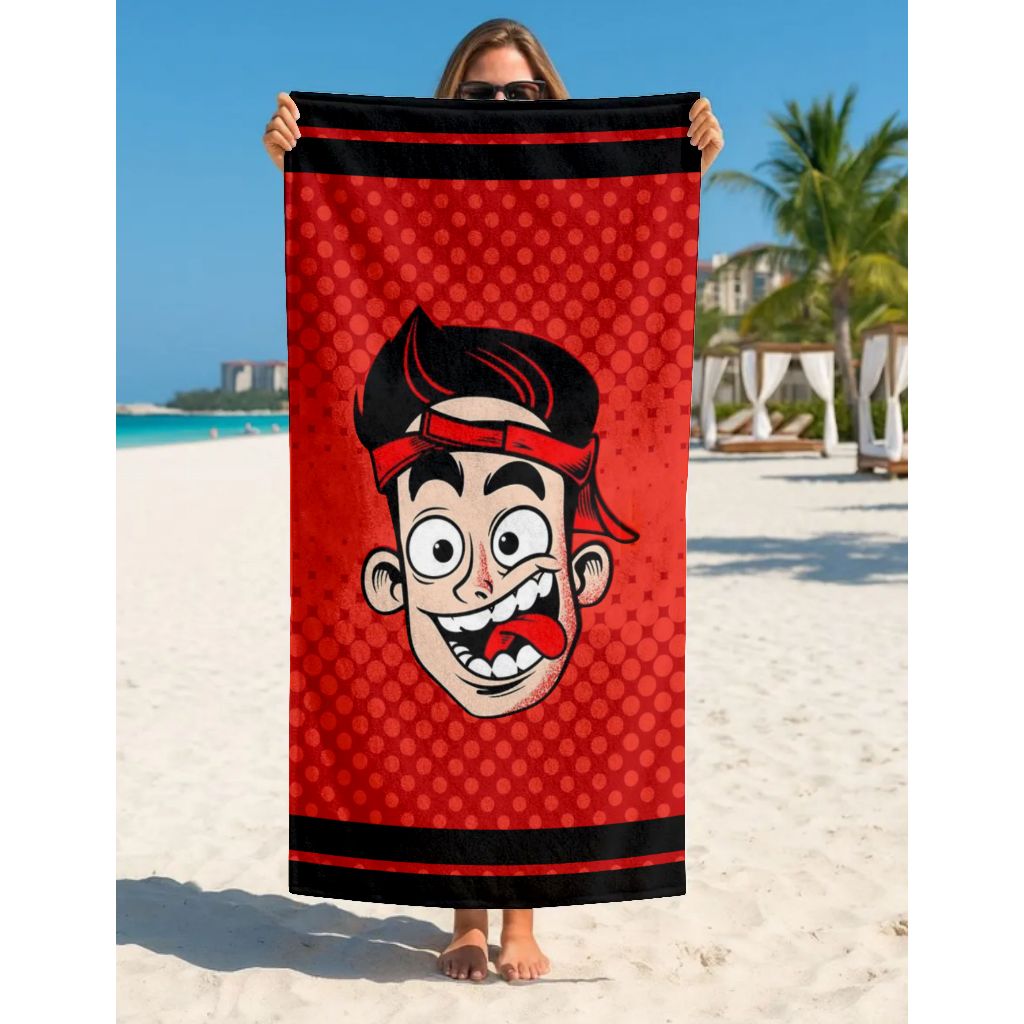 Toalha de Banho Praia Grande Temática Enaldinho 1,40x70cm