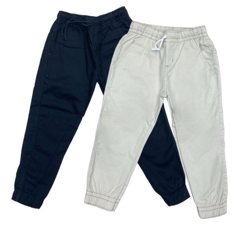 Calça Jogger Infantil Menino Sarja Juvenil Com Elástico