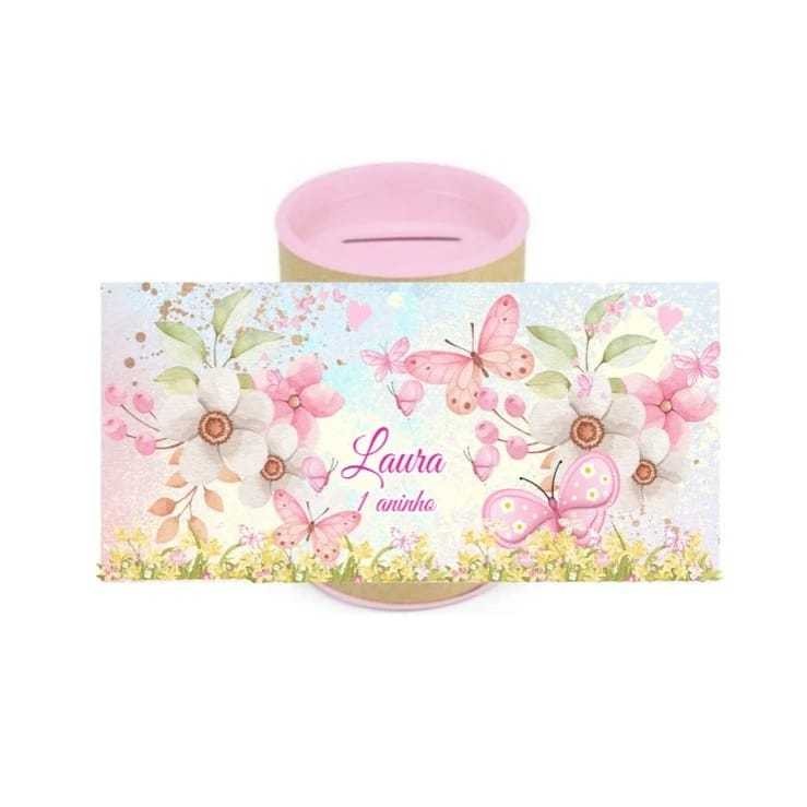 Kit 9/12/15/24 Cofrinhos Personalizados Festa Jardim das Borboletas