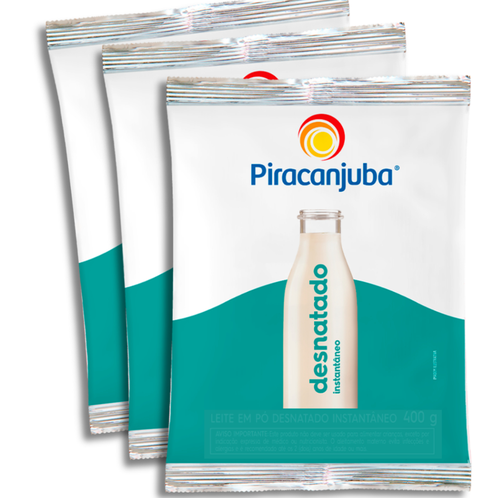 Pack 3un Leite em Pó Desnatado Piracanjuba 400g