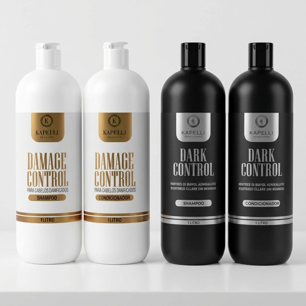 Kit Tratamento Profissional Salão em casa 2 Shampoo e 2 Condicionador Dark + Damage 4 Litros Sem Sal