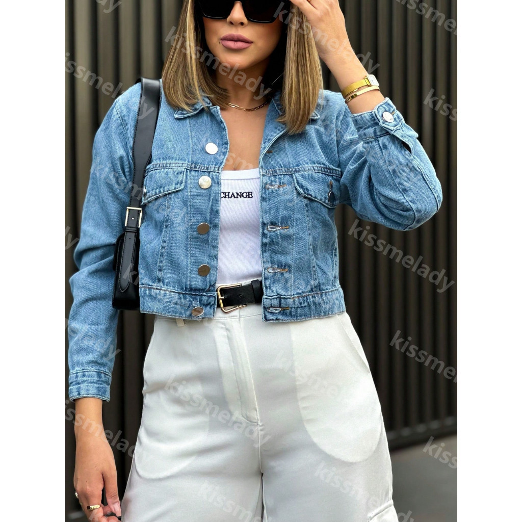 SainaOffece 4022 jaqueta jeans feminina casaco blusa casaco bulsas feminina de frio manga longa