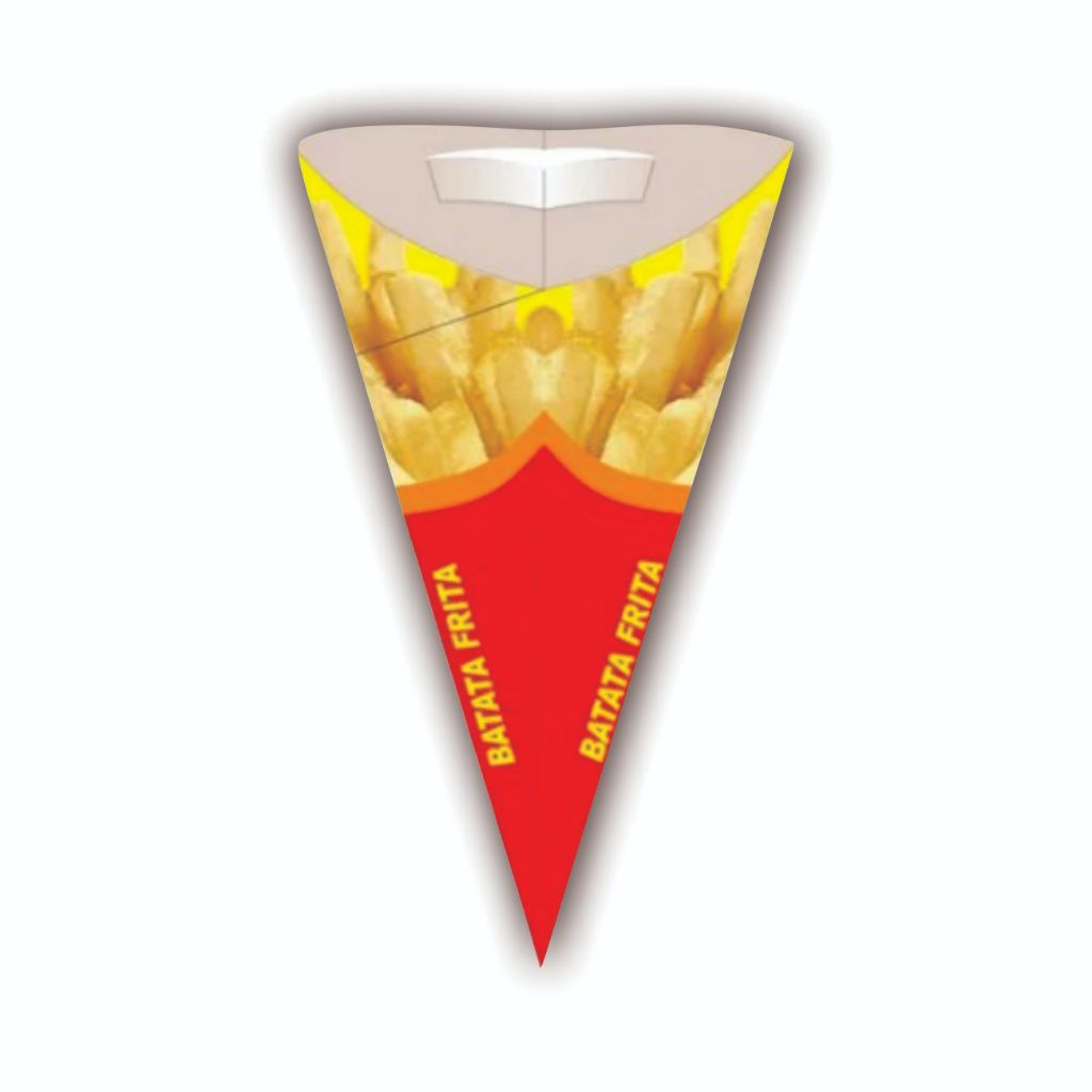 Cone Batata Frita Tamanho Grande - 100 Un. caixa de batata