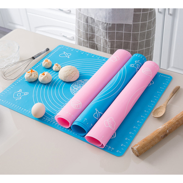 Tapete Culinário de Silicone para Abrir Massa sovar pães confeitaria Antiaderente COR AZUL VERDE ROSA