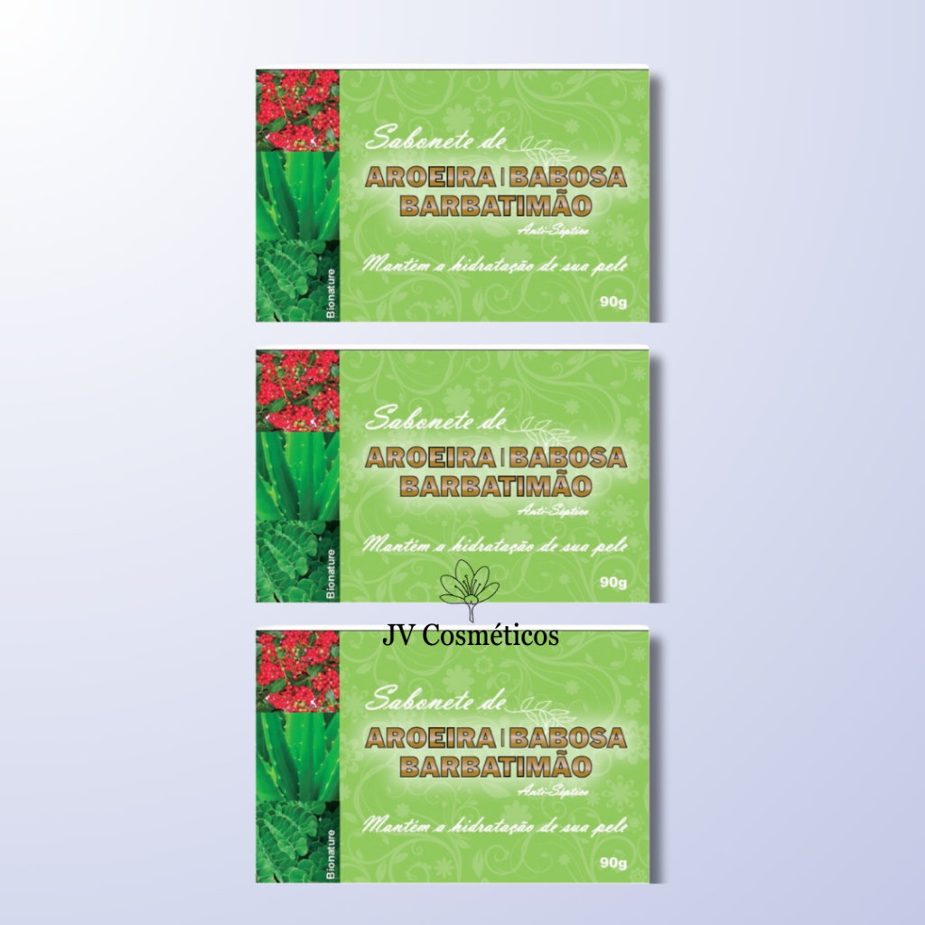 3 UN Sabonete Barra de Aroeira + Babosa + Barbatimão 90g - Bionature