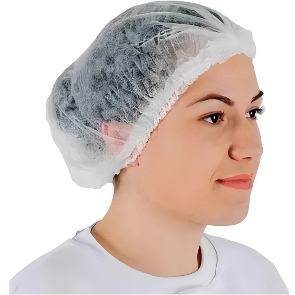 Touca Descartável Colorida Tecbond TNT Gramatura 14g c/ 100 Unidades Segurança Cozinha Hospital