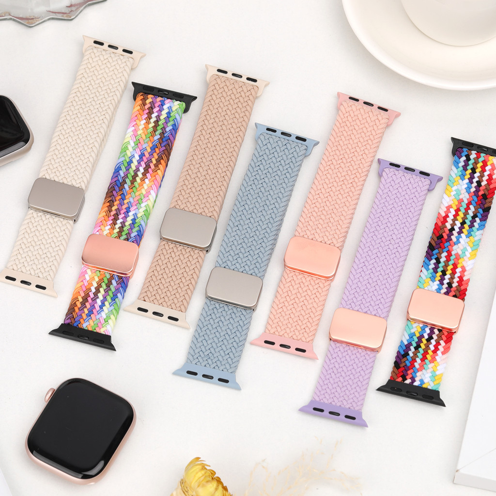 Pulseira Nylon para Apple Watch serie 10 46mm 42mm Series 11 10 9 8 7 45mm 41mm SE 6 5 4 44mm 40mm Ultra  3 2 49mm