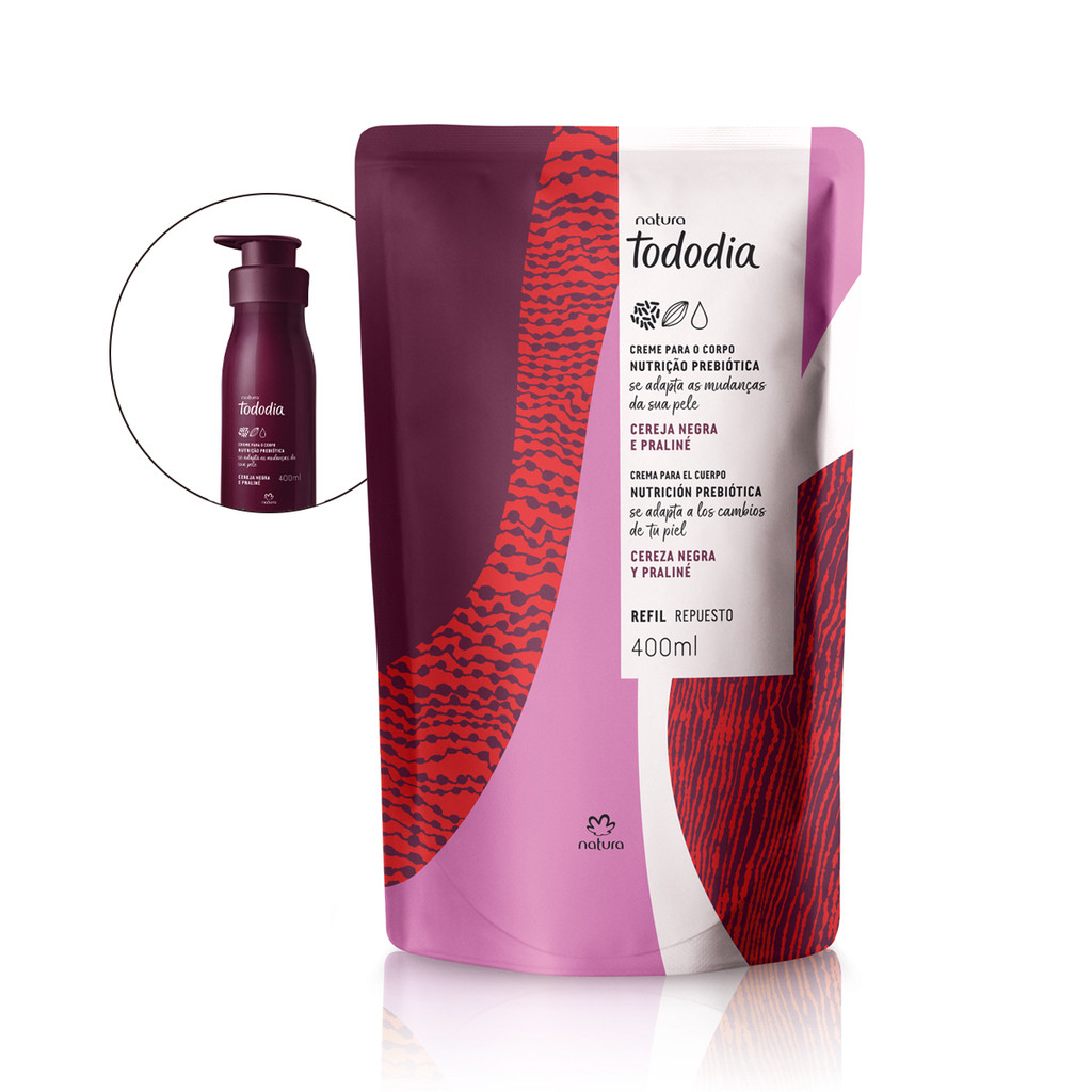 Refil Creme  Nutritivo para o Corpo Tododia Cereja Negra e Praliné