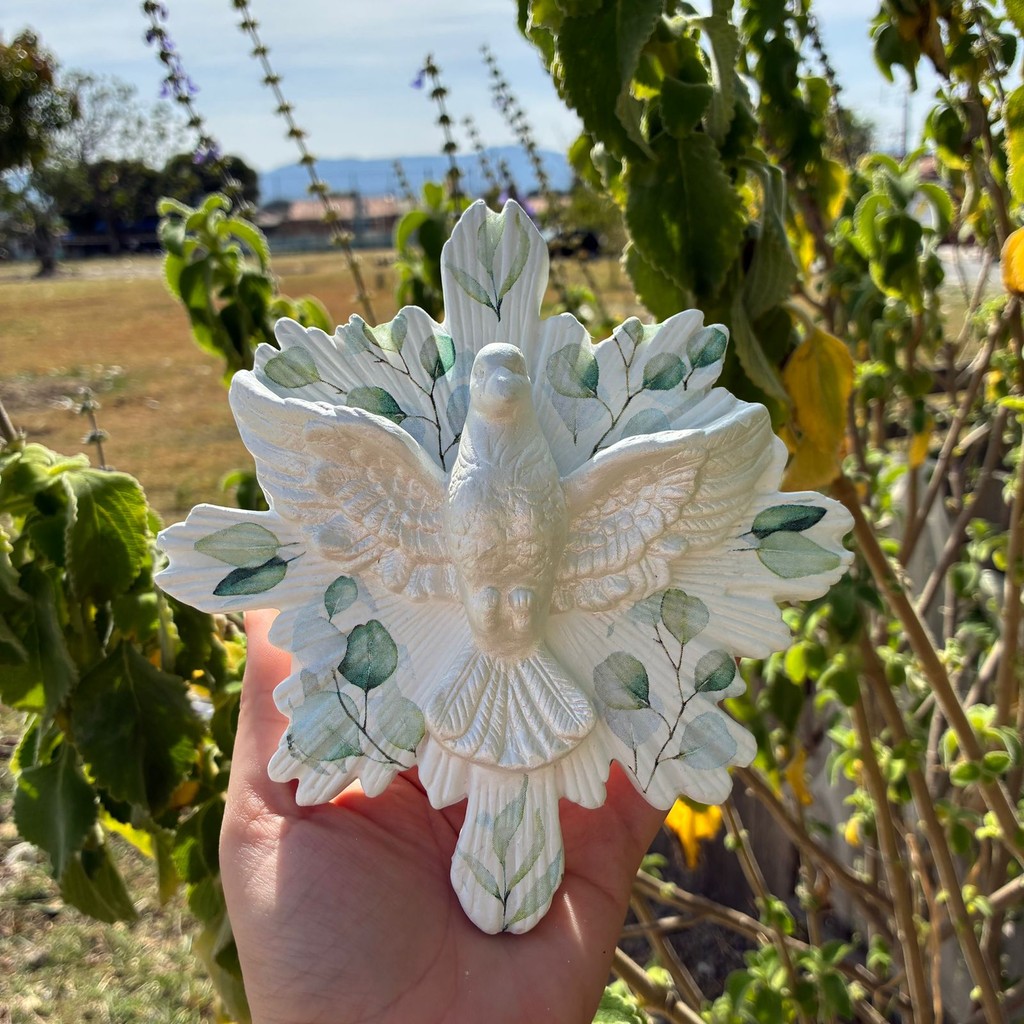 Divino Espírito Santo 17cm-Verde Delicado/Para Pendurar