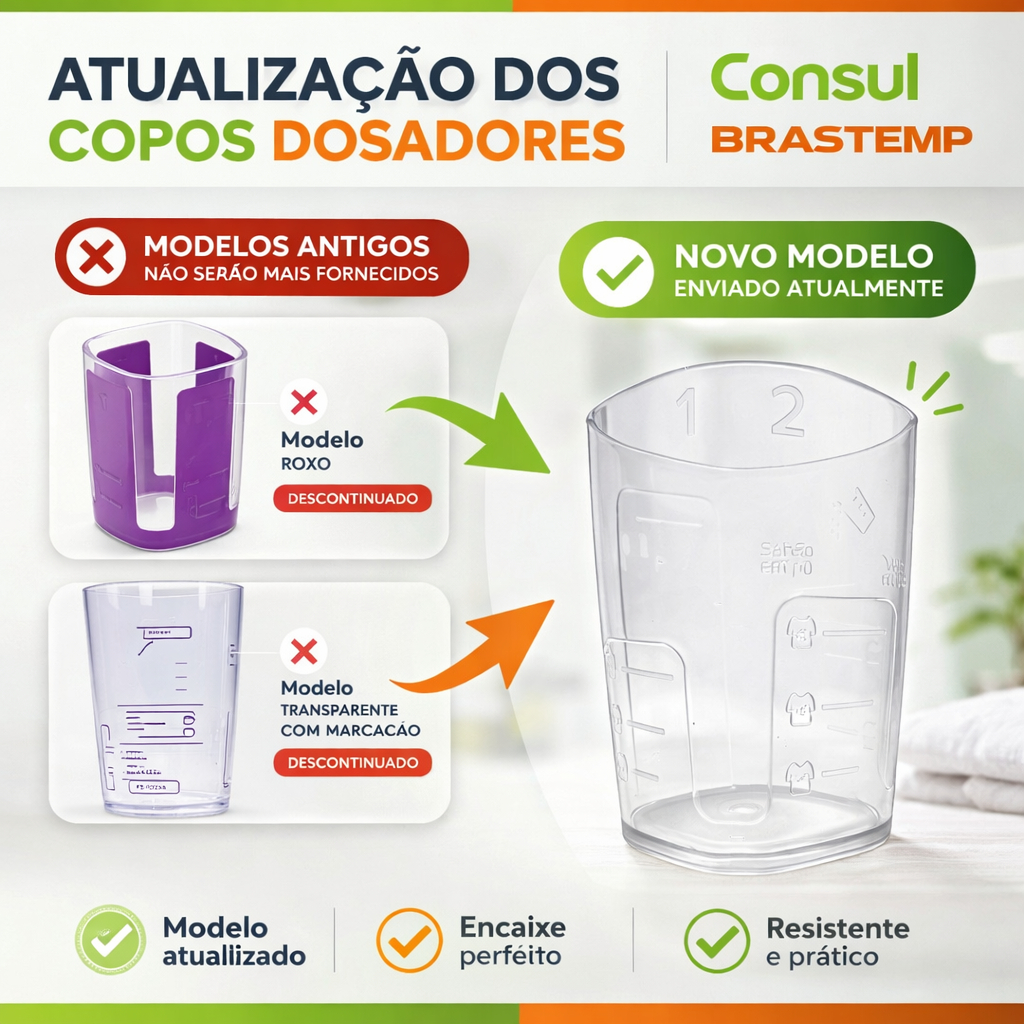 Copo Dosador P/sabão Pó/liquido Lavadora De Roupas Original Cor:INCOLOR
