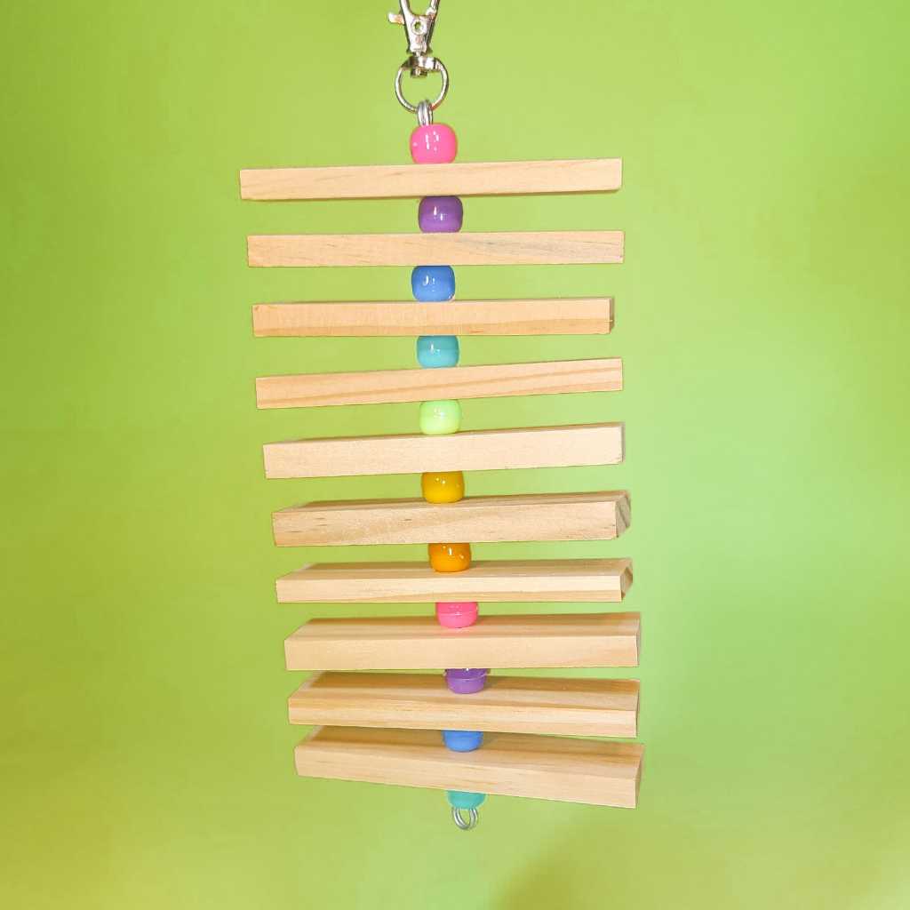 Brinquedo paletinha de pinus para calopsita, agapornis, rosela, ring neck, periquito e outras aves
