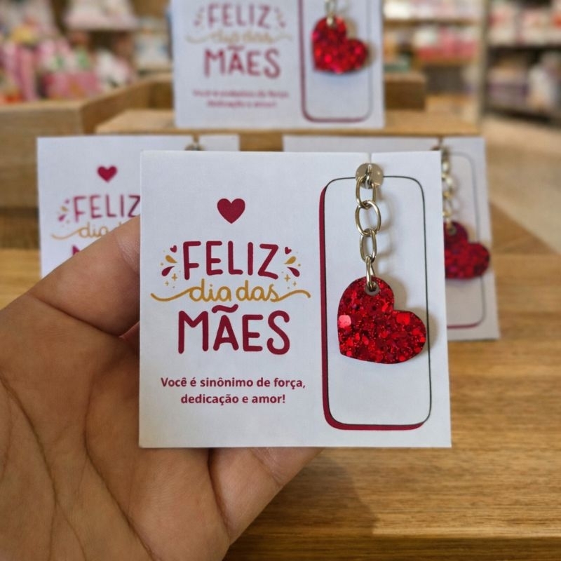 Kit Lembrancinha Personalizada Dia das Mães | Chaveiro com Tag Decorativa – Presente Delicado e Criativo