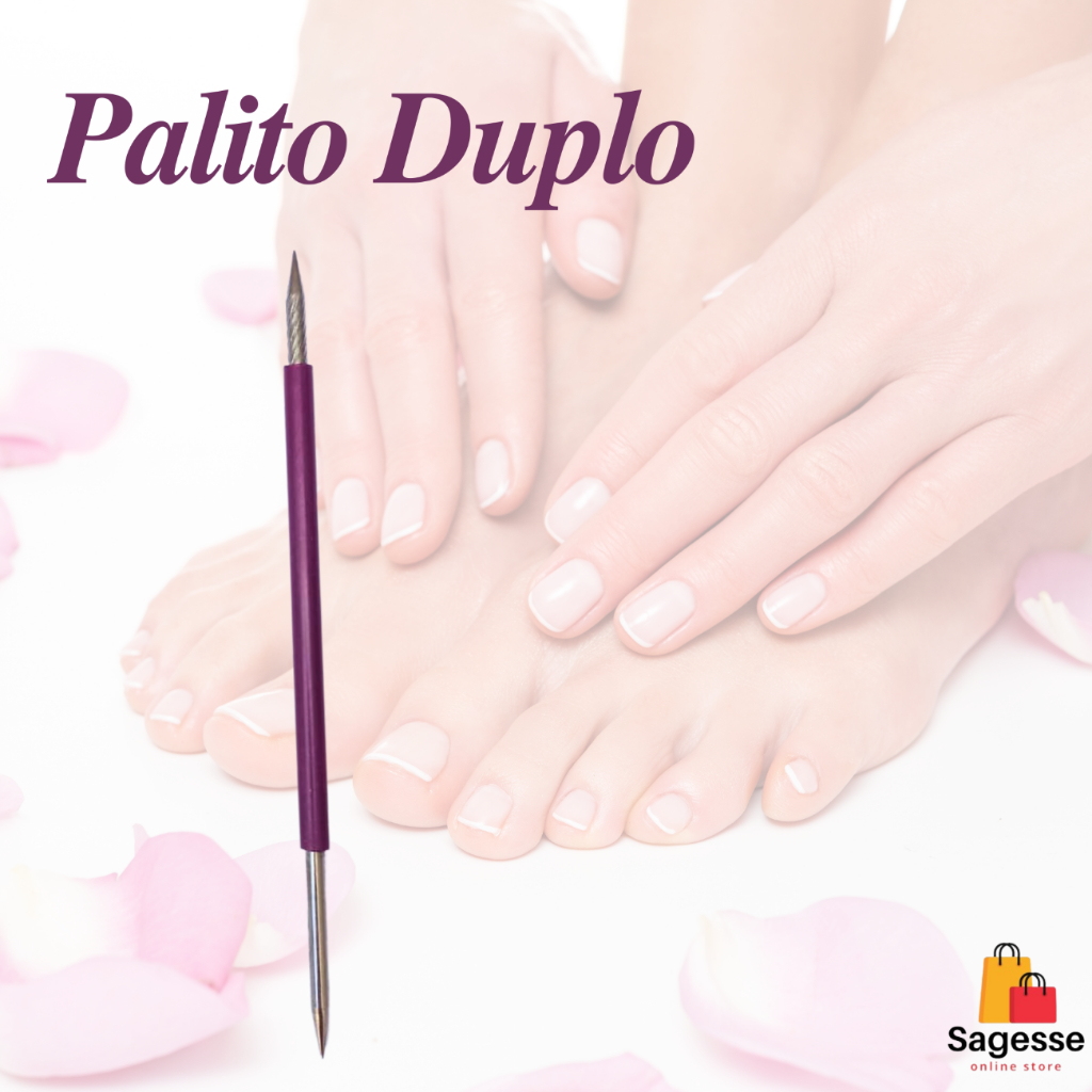 Palito Duplo 105 Cutícula Manicure Pedicure Cutelaria Unha ROXO Silicone Esterilizável Inox Slim