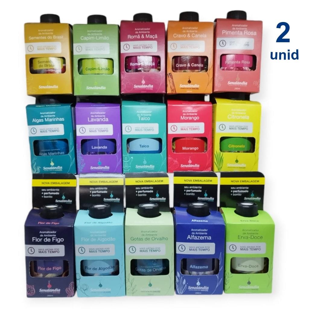 2 Aromatizador de Ambiente Senalândia Difusor Vareta Perfume Casa Lar 250ml Luz Aroma - Envio Já
