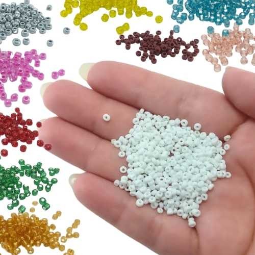 LINDAS MIÇANGAS VIDRO 2MM P/ ARTESANATOS COLAR, PULSEIRA, BRINCOS E BIJUTERIAS