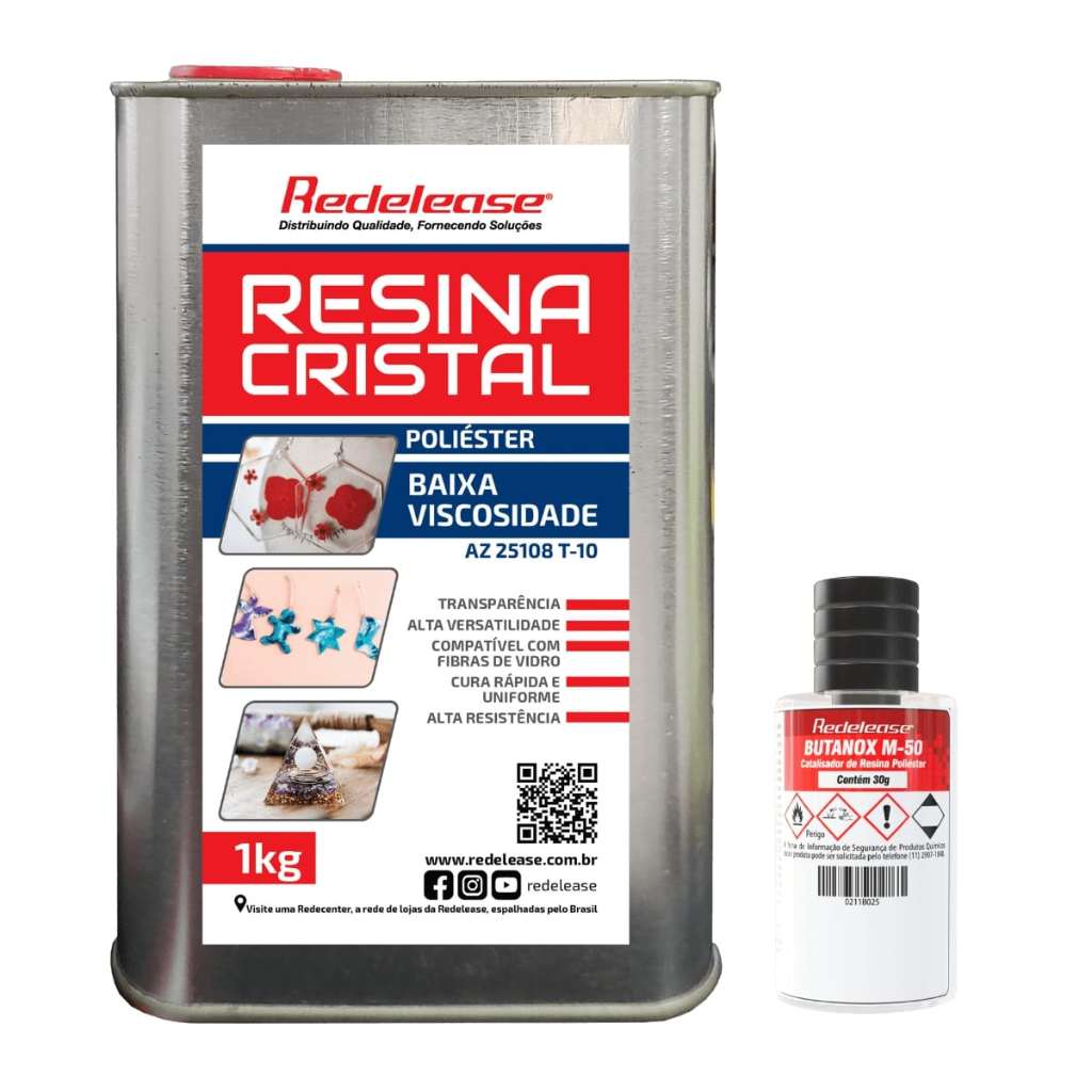 Resina Cristal Redelease de Baixa Viscosidade Com Catalisador (1,030 Kg)