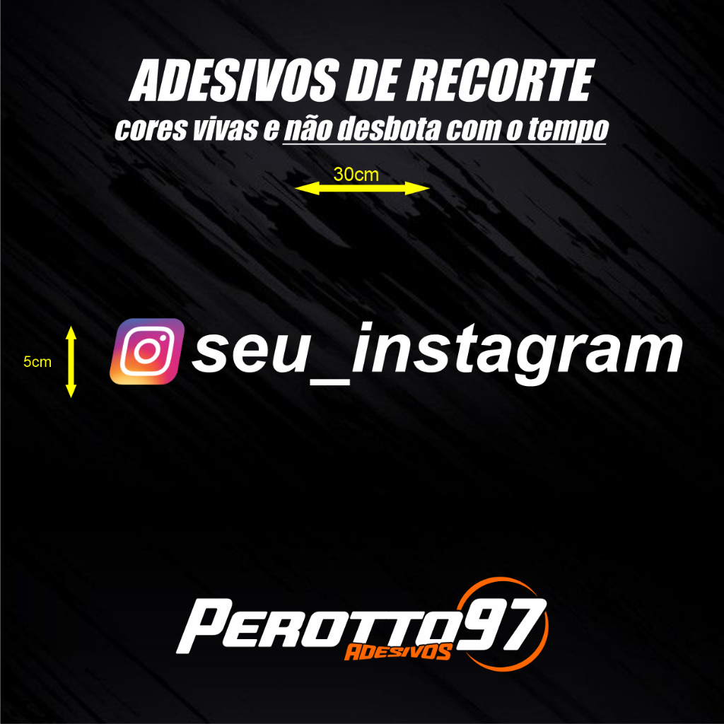 Adesivo seu Instagram Colorido 30x5 personalizado