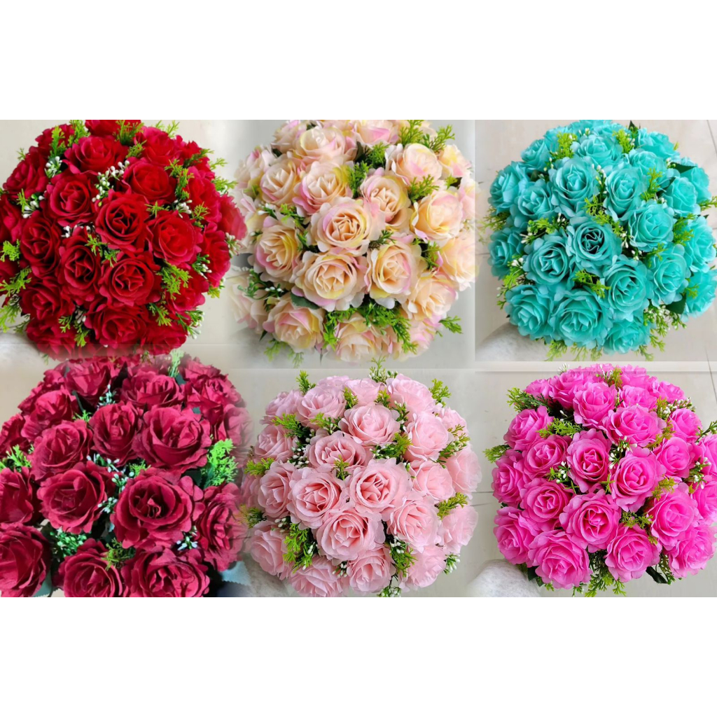 Buquê de rosas com folhagem C/24