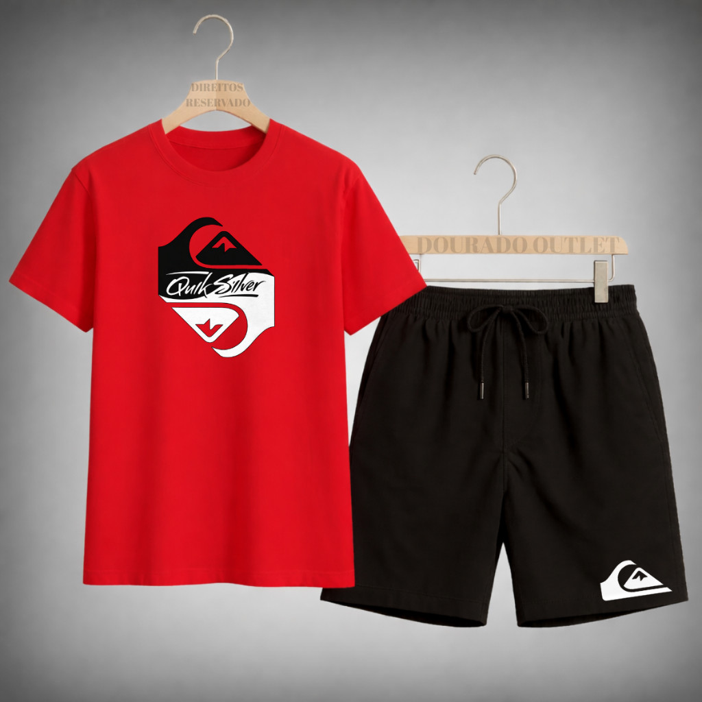 Conjunto Masculino Camiseta + Short Estilo Casual Moderno