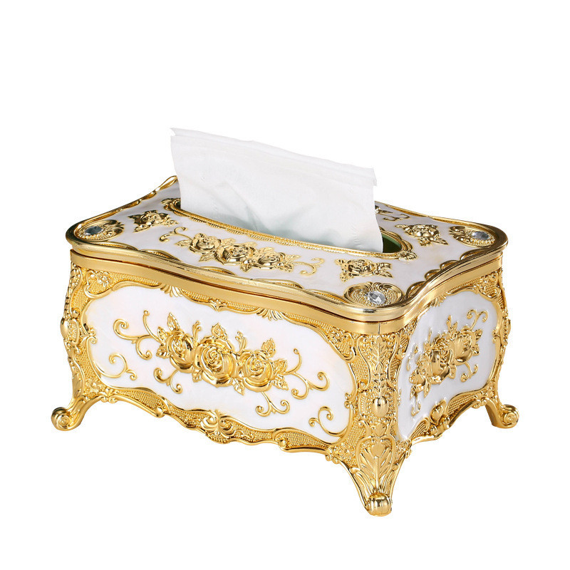 1pc Rose Crown Caixa De Tecido Em Relevo, Luxuoso Design Elegante Titulares De Tecido, Suporte De Papel, Porta-guardanapo Para Casa Sala KTV Hotel Bar Club Banheiro