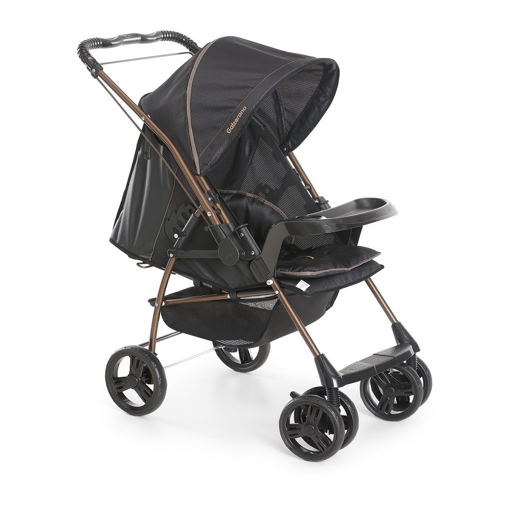 Carrinho De Bebê Milano Reversível III Preto Cobre  Galzerano