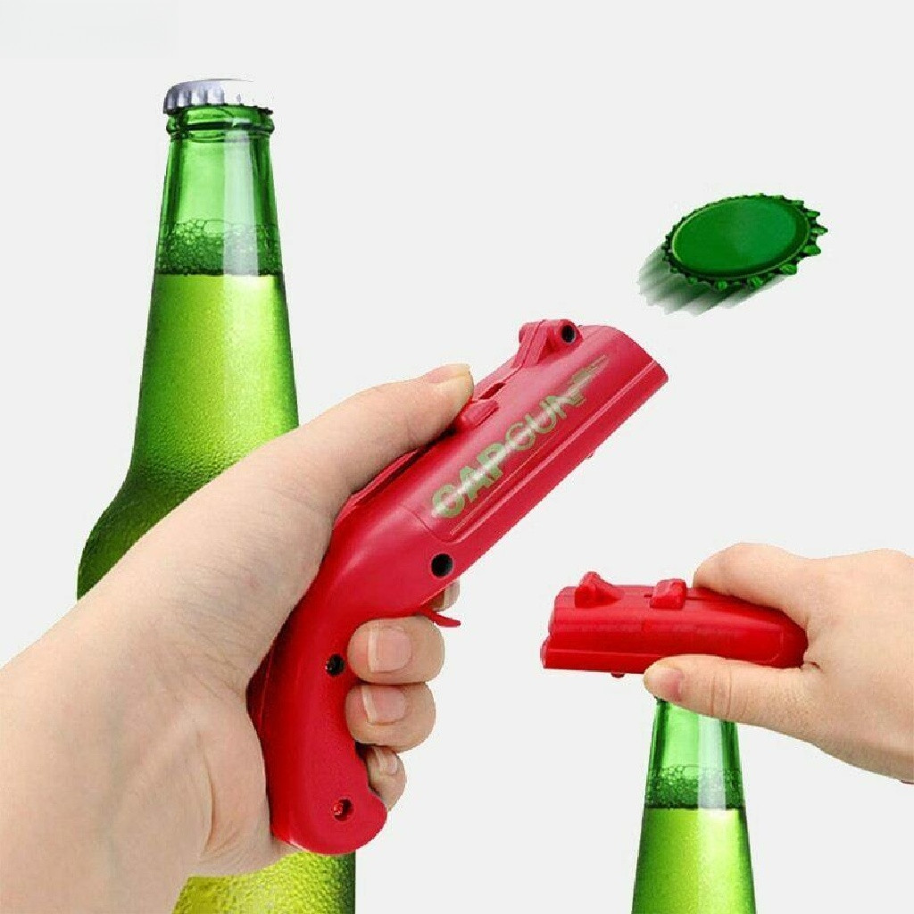 Houl Pistola Portátil ShapPED Fácil Criativo Abridor Lançador De Garrafa Voadora Tampa De Cerveja