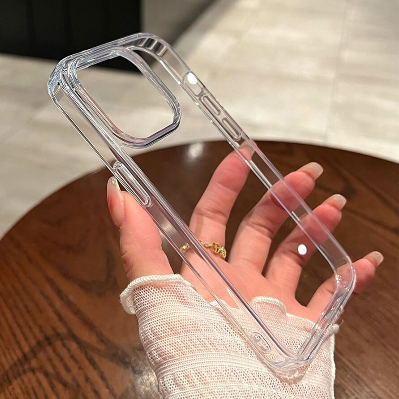 Simples Acrílico Transparente Caso De Telefone Para iPhone 16 17 15 14 13 12 11 Pro Max XS XR 7 8 Plus À Prova De Choque