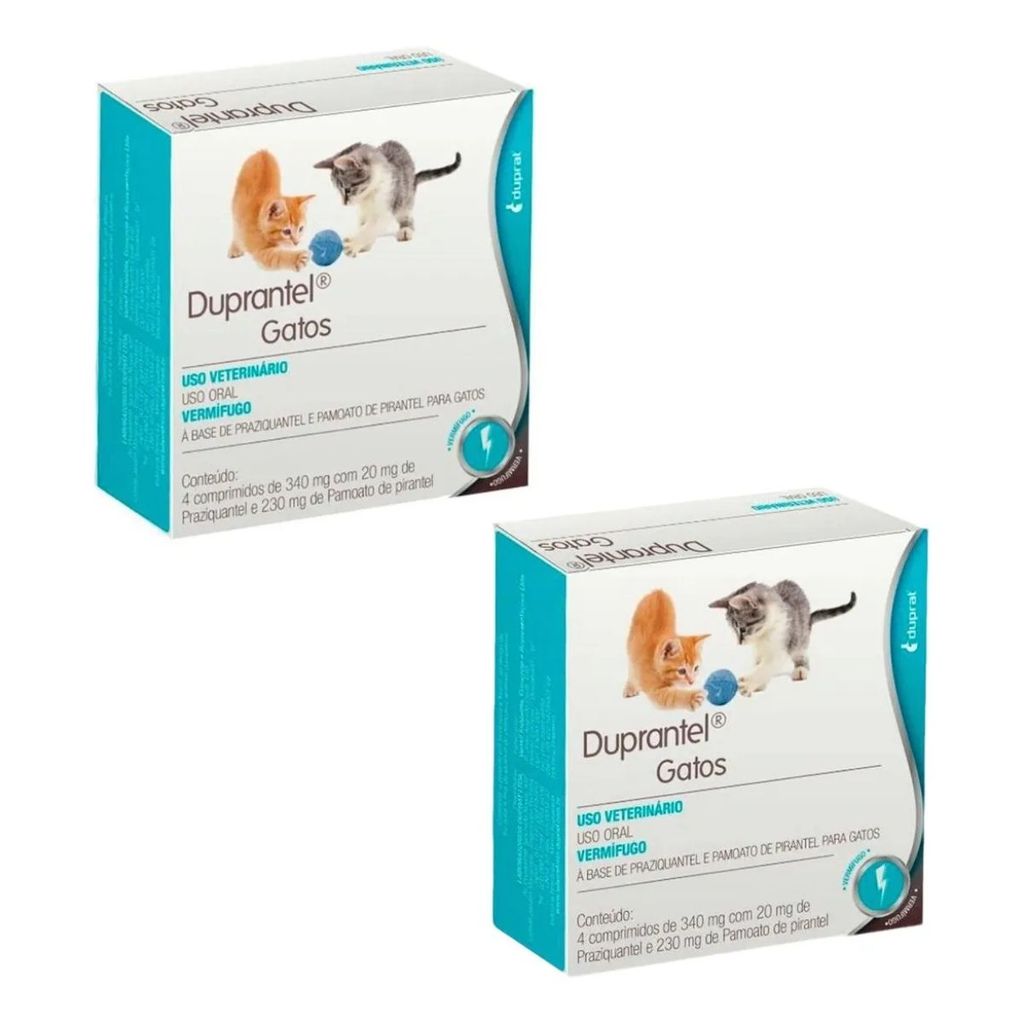 Kit 02 Duprantel Gatos C/4 Comprimidos Vermifugo