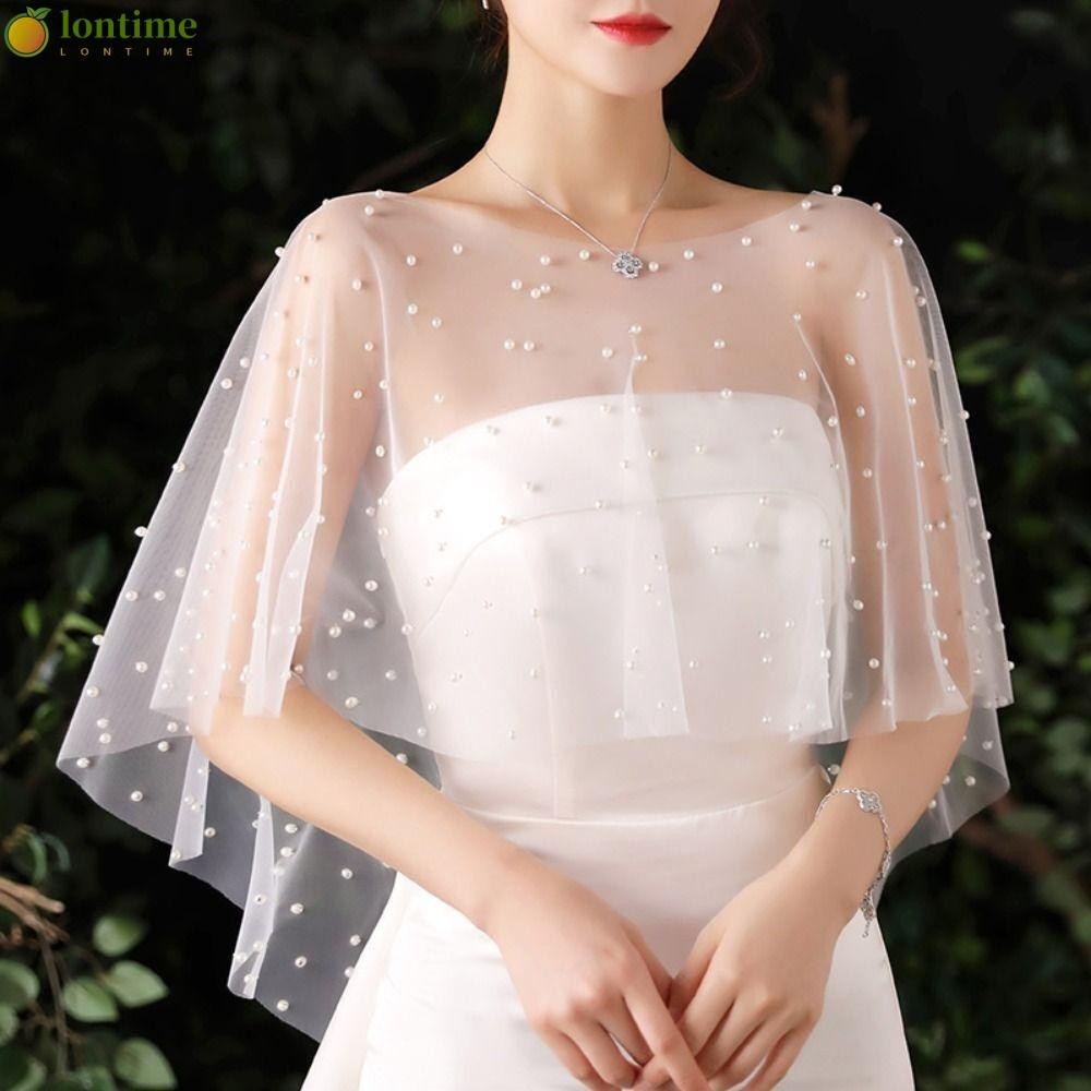 LONTIME Vestido De Noiva Xale , Cobertura De Casamento De Renda Macia , Jaqueta De Festa Envolve Decoração Capa