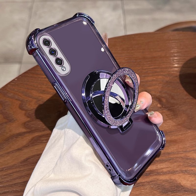 Capa para samsung a50s a30s a50 a70 a750 a7 2018 Capa de telefone Suporte de espelho magnético transparente Capa de Sili