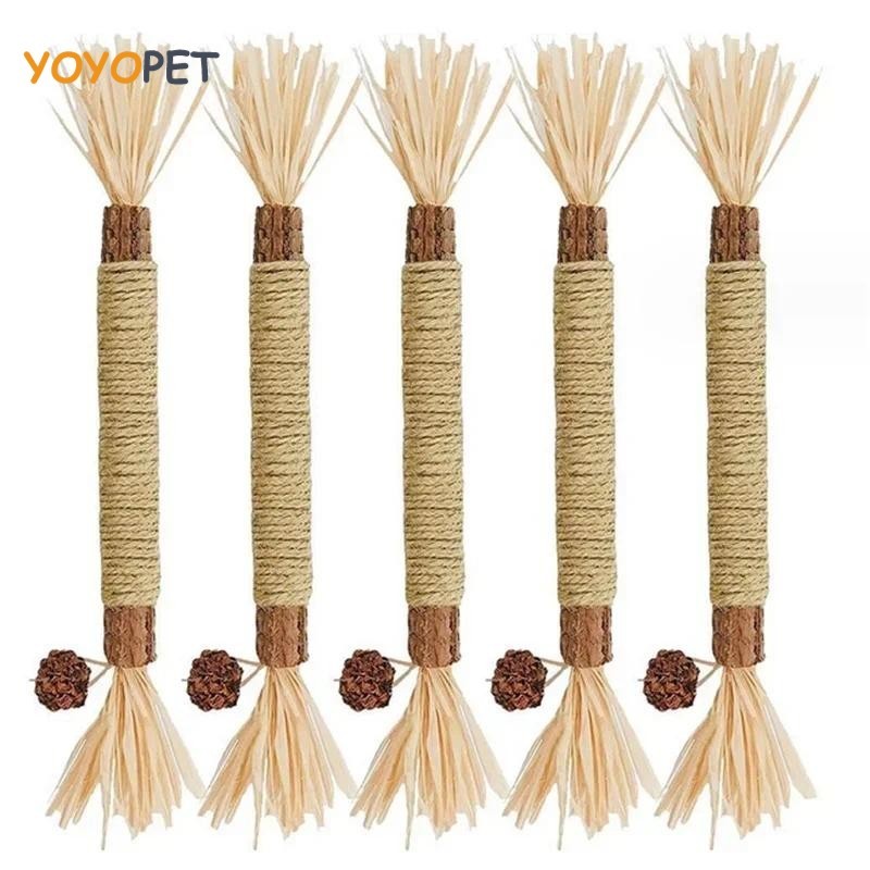 1/2/5/10 Pçs Brinquedo Para Animais De Estimação Natural Matatabi Pet Gato Lanches Vara Limpeza Dente Catnip Brinquedos