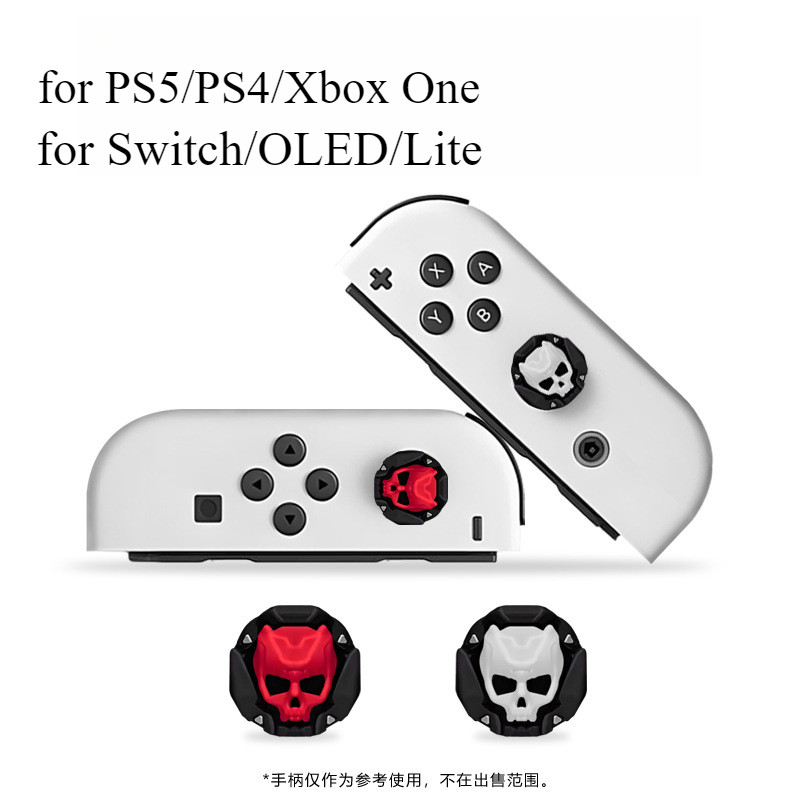 4 Pçs Crânio Punk Silicone Polegar Grip Caps Para Nintendo Switch OLED/V1 V2 Analógico Joystick Boné PS5/PS4/Xbox Um