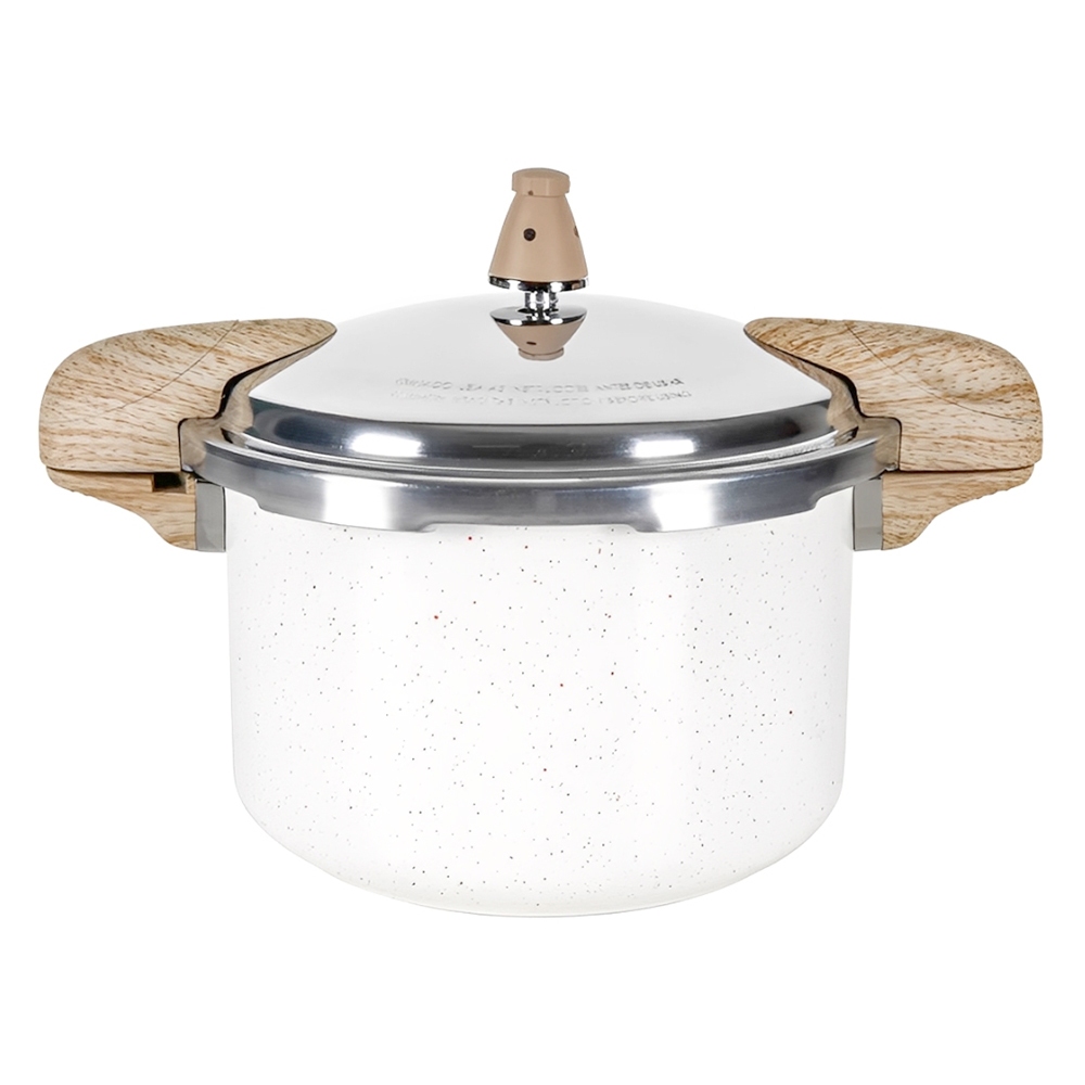 Panela De Pressão Brinox 5,4L Indução Ceramic Life Creme Revestimento Cerâmico