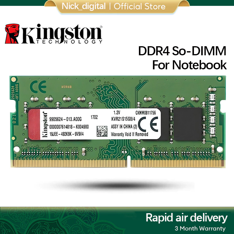 Kingston DDR4 RAM 4GB 8GB 16GB DDR4 2133Mhz 2400MHz 2666Mhz 3200Mhz 1.2v PC4-19200S 2400T Memória Para Laptop SODIMM