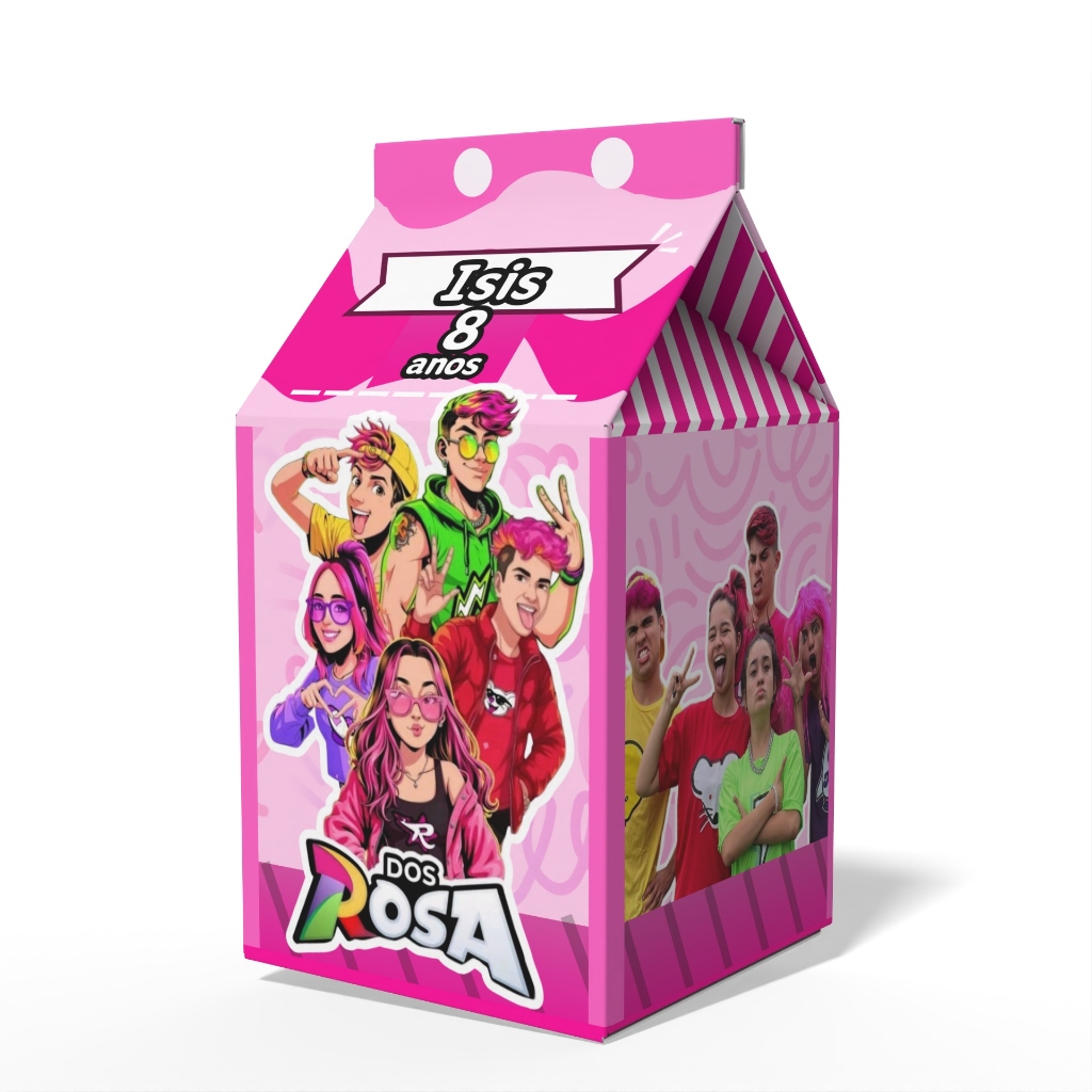 Caixinha Milk Dos ROSA para Festa Personalizada - Lembrancinha para Festa - Ideal para docinhos - Envio em 24 horas