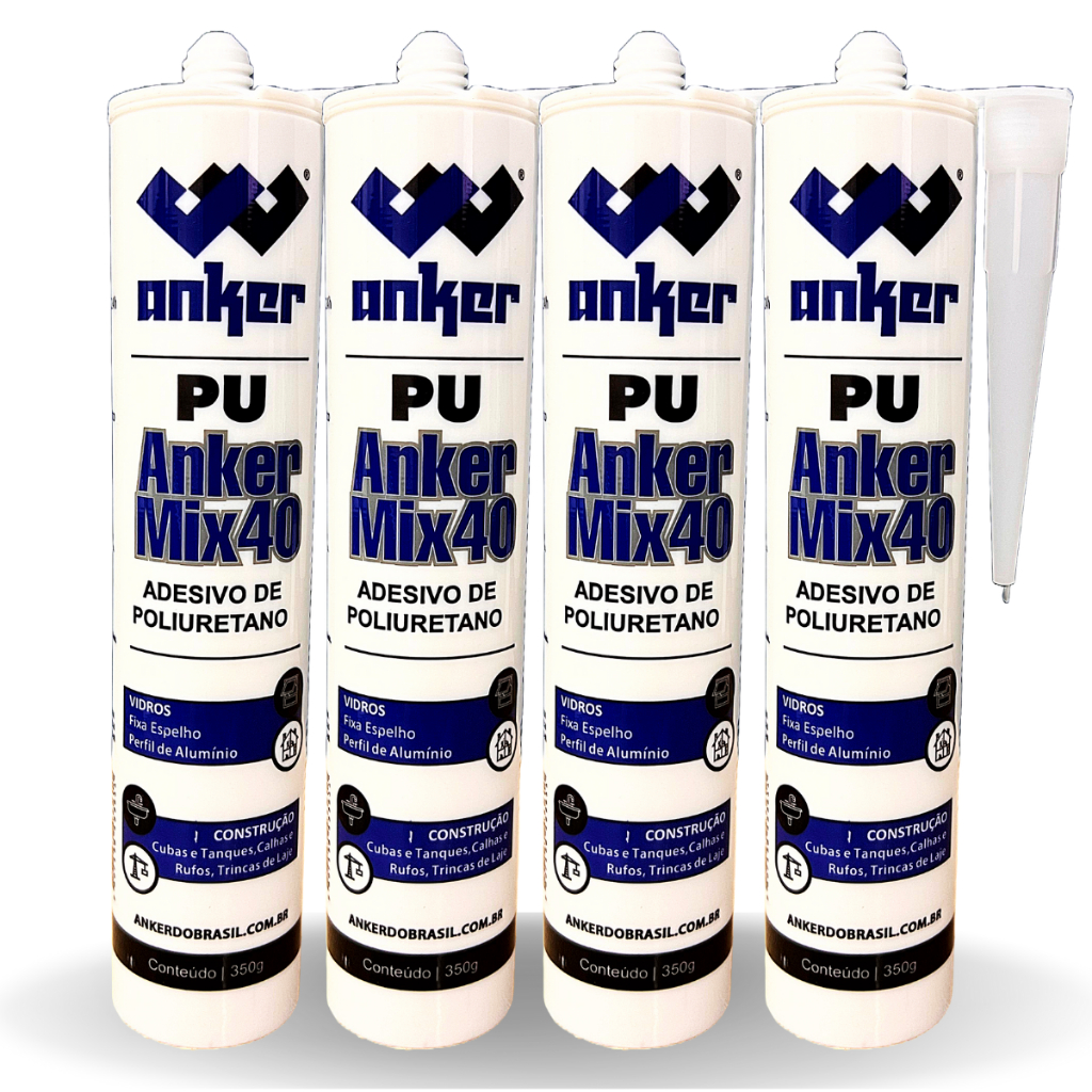 Kit Econômico 4 PU 40 AnkerMix Branco Cola Selante Alta Performance