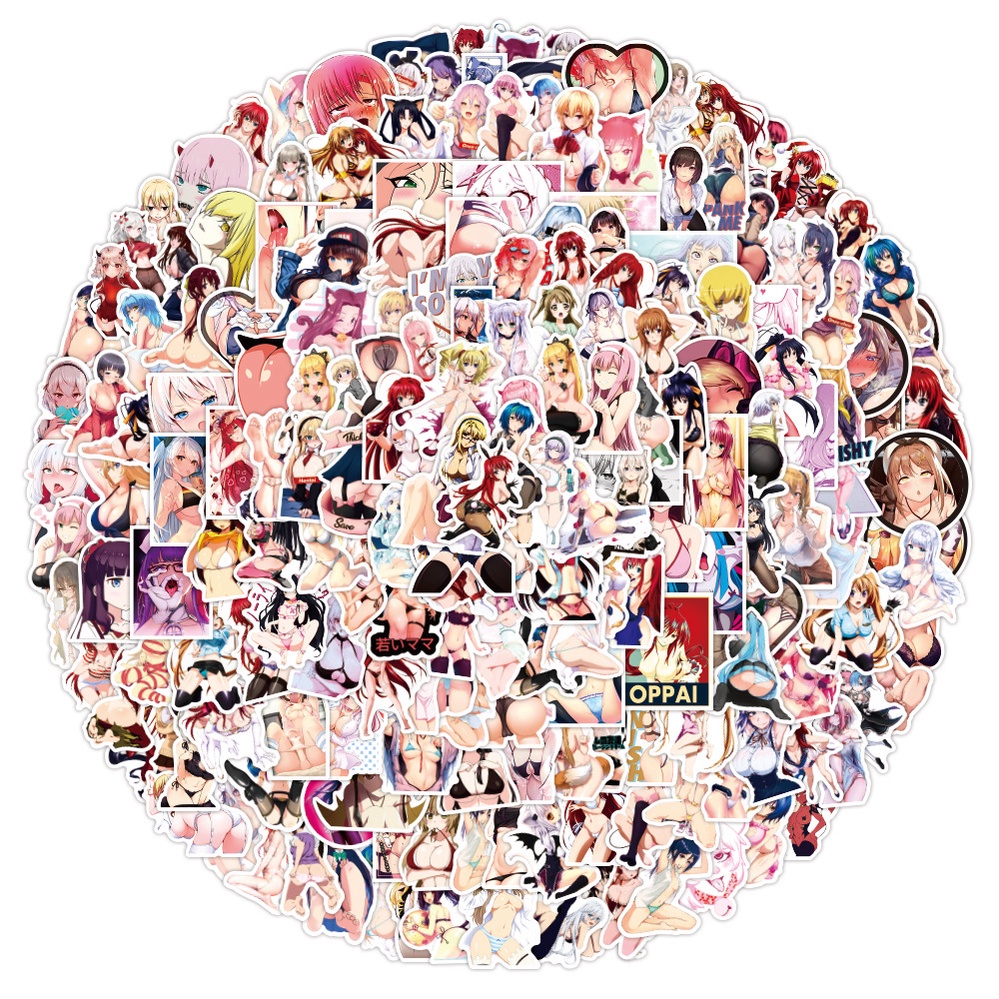 200/100/50 Pcs Anime Hentai Bunny Waifu Adesivos Para Laptop Motocicleta Skate Guitarra Mala Decalque
