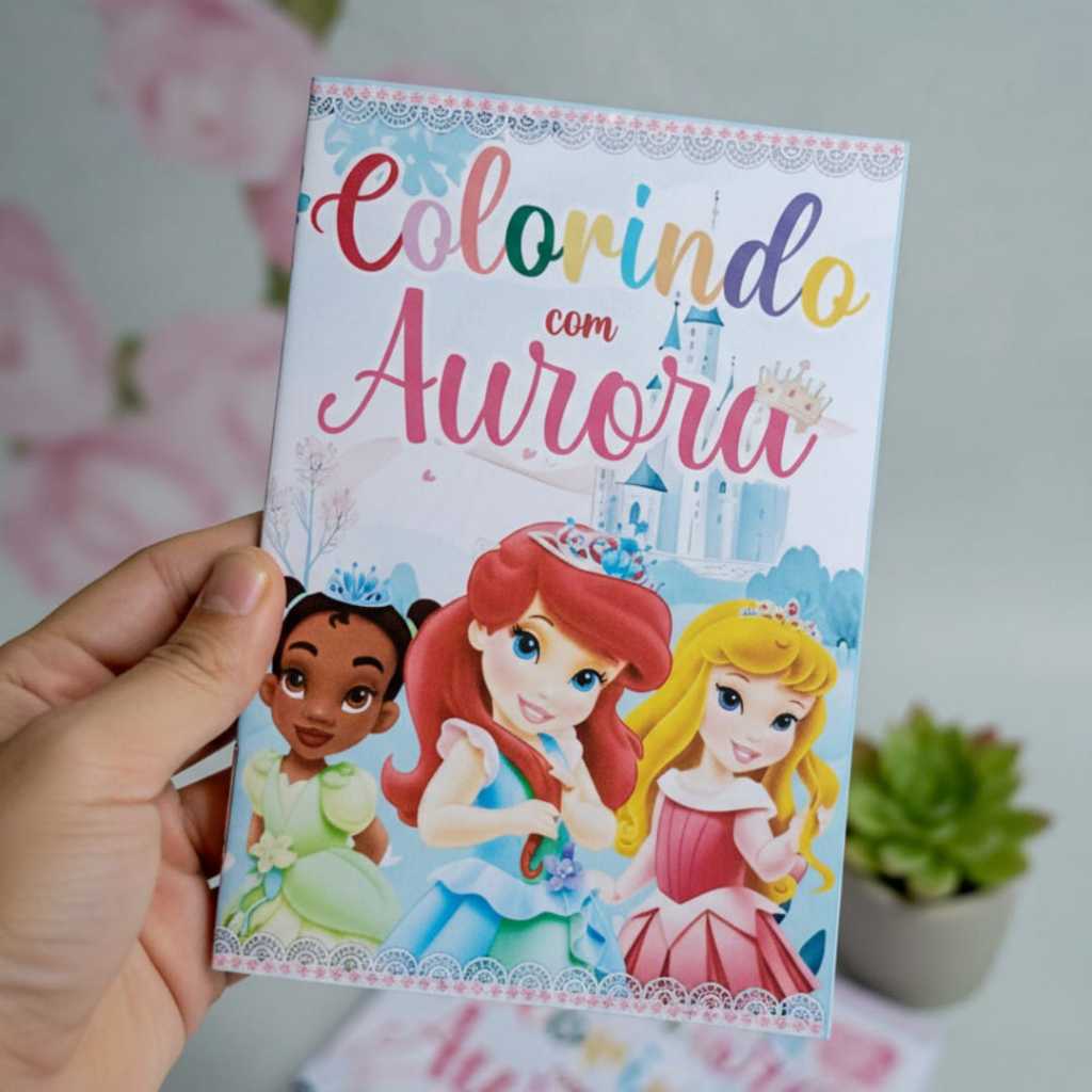 Mini Livrinhos de Colorir Princesas Baby 20X14 - 14X10 - Lembrancinhas Personalizadas Festas