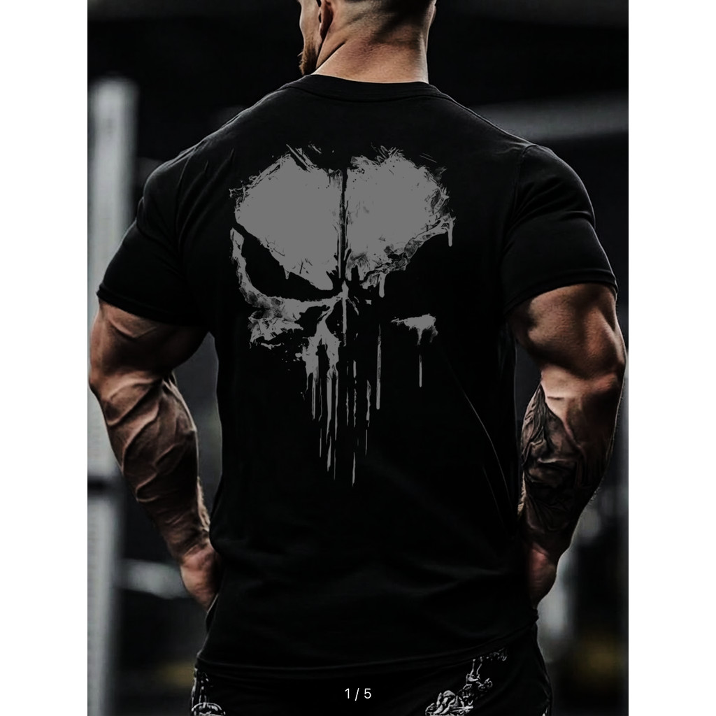 Camiseta Original Masculina Dry Fit para Academia para Musculação Treino Punisher Justiceiro