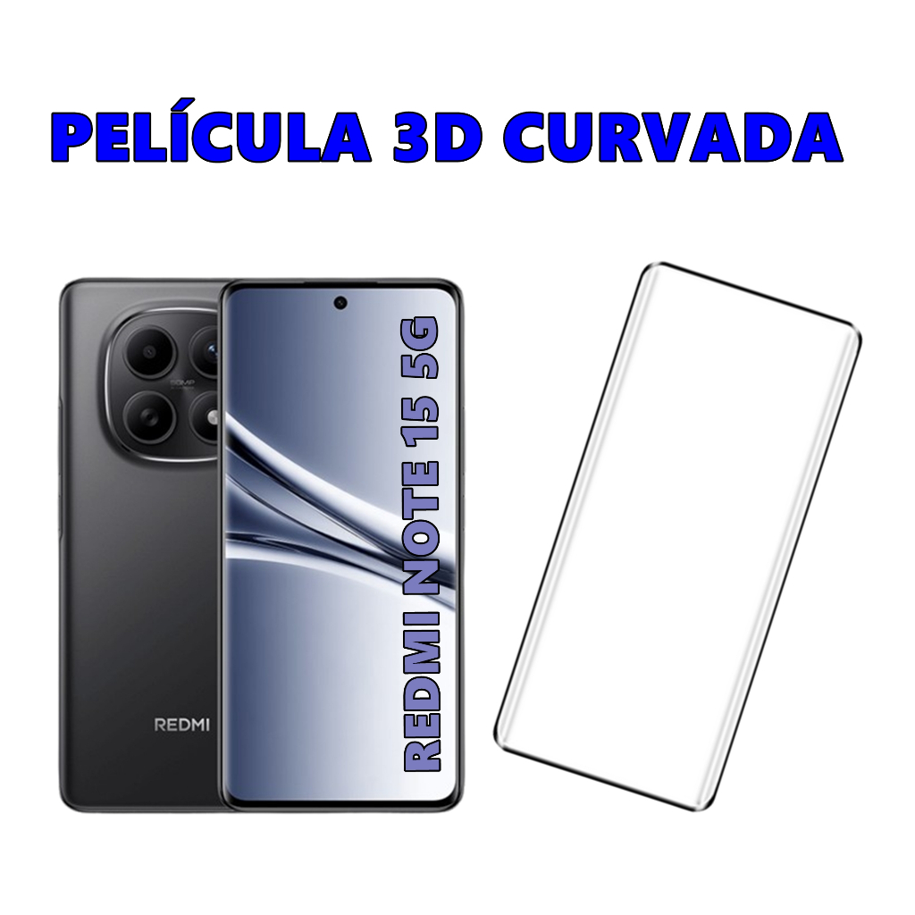 Película Curvada Note 15 5G Protetor De Tela Frontal 3D Full Cover Para Celular Xiaomi Redmi
